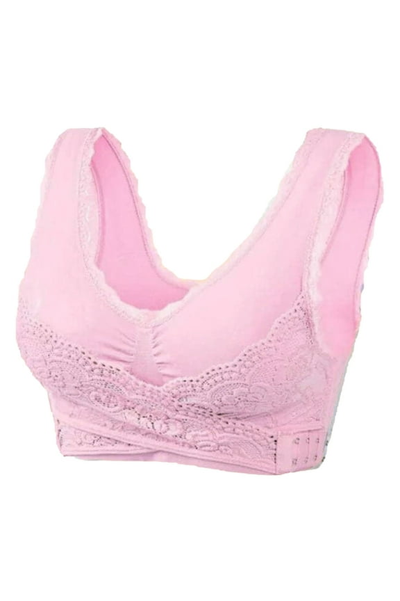 Womens Bra Pack Women's Front Side Buckle Lace Edge Without Steel Ring Movement Seamless Gathering Adjustment Yoga Sleep Large Bra