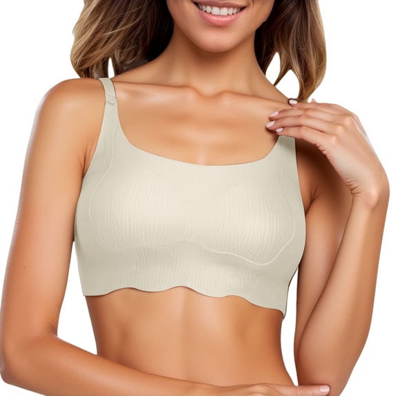 Lixiuxyad Womens Bras Push up Padded Women's Thin Seamless Vest Soft Support Large Chest Small Half Fixed Cup Breathable Bra