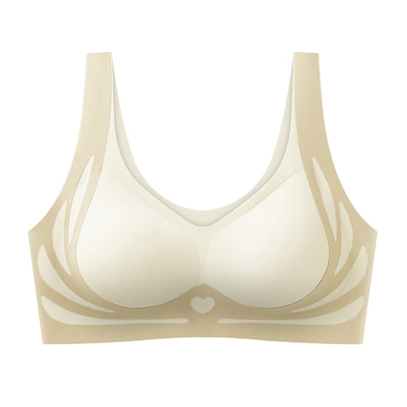 Lixiuxyad Womens Bras Push up Underwire Women's Thin Seamless Vest Soft Support Large Chest Small Half Fixed Cup Breathable Bra