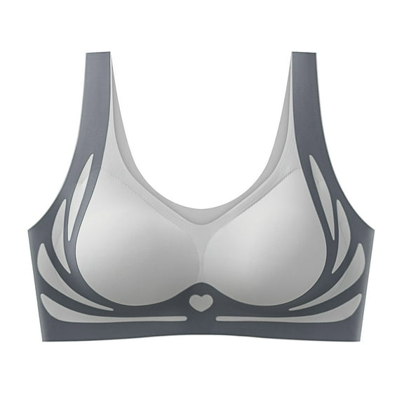 Lixiuxyad Womens Bras Push up Underwire Women's Thin Seamless Vest Soft Support Large Chest Small Half Fixed Cup Breathable Bra