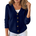 thumbnail image 1 of Lixiuxyad Womens Cardigans Fall Winter Cardigan Button Down Sweater Casual Comfortable Commute Solid Color Top,Blue, 1 of 6