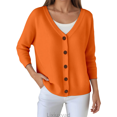 thumbnail image 1 of Lixiuxyad Womens Cardigans Loose Fit Button Up Knit Cardigan Sweater For Casual Wear,Orange, 1 of 6
