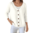 thumbnail image 1 of Lixiuxyad Womens Cardigans Loose Fit Button Up Knit Cardigan Sweater For Casual Wear,White, 1 of 6
