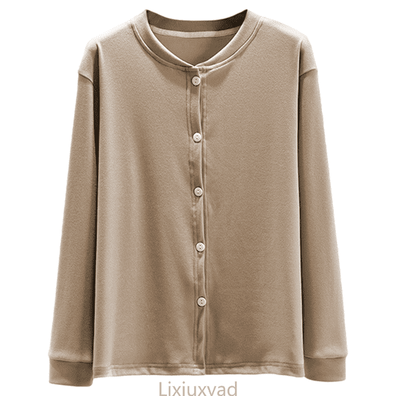 Lixiuxyad Womens Cardigans Loose Fit Fleece Button Front Cardigan Warm Thermal Soft Casual Outerwear Coat For Home And Outdoors,Yellow