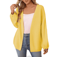thumbnail image 1 of Lixiuxyad Womens Cardigans Women's Lightweight Cardigan Long Sleeve Casual Knit Sweater Open Front Comfortable Soft Loose Fit Stylish Plain Solid Color,Yellow, 1 of 6
