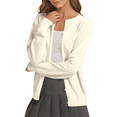 thumbnail image 1 of Lixiuxyad Womens Cardigans Women's Lightweight Knit Cardigan Solid Color Round Neck Open Front Sweater Casual Loose Fit Thin Cover Up Outerwear,Beige, 1 of 5