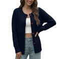 thumbnail image 1 of Lixiuxyad Womens Cardigans ’s Heart Button Loose Round Neck Knit Cardigan – Soft Blend Jacket,Blue, 1 of 6