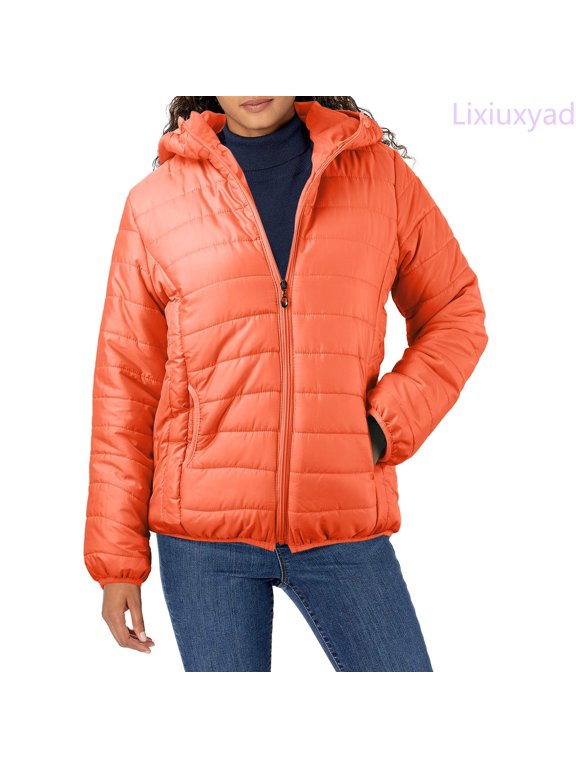 Womens Lightweight Coats Women Warm Lightweight Jacket Hoodless Windproof Winter Coat With Recycled Insulation Winter Slim Short Hooded Warm White Down Coat Outerwear,Red