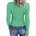 thumbnail image 1 of Lixiuxyad Womens Long Sleeve Neck Ribbed Knit Fitted Casual Tops Tee Slim Basic Shirts Womens Summer T Shirts,Green S, 1 of 6