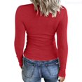 thumbnail image 1 of Lixiuxyad Womens Long Sleeve Neck Ribbed Knit Fitted Casual Tops Tee Slim Basic Shirts Womens Summer T Shirts,Red M, 1 of 6