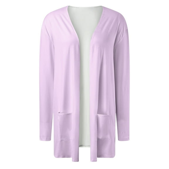 Lixiuxyad Womens Long Sweater with Pockets Womens Elegant Pockets Cardigan Cover Up Casual Mid Long Length Tops