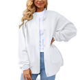 thumbnail image 1 of Lixiuxyad Womens Open Front Cardigan Casual Button Down Cardigan Lightweight Fall Outerwear Versatile Basic Long Sleeve Knit Sweater Top,White, 1 of 5