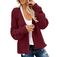 thumbnail image 1 of Lixiuxyad Womens Open Front Cardigan Casual Longline Solid Color Knitted Open Front Cardigan Sweater Outerwear Coat,Red, 1 of 6