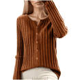 thumbnail image 1 of Lixiuxyad Womens Open Front Cardigan Casual Slim Fit Cardigan Long Sleeve Soft Solid Color Knit Sweater With Round Neck For Everyday Comfort And Style,Brown, 1 of 6