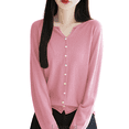 thumbnail image 1 of Lixiuxyad Womens Open Front Cardigan Women's Cardigan Lightweight Seamless Knit Open Front Jacket With Rolled Edges For Comfortable Layering And Stylish Finish,Pink, 1 of 5