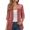 thumbnail image 1 of Lixiuxyad Womens Open Front Cardigan Women's Cardigan Summer Fashion Style Lace Short Sleeve Open Front Kimono For Women,Red, 1 of 6