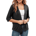 thumbnail image 1 of Lixiuxyad Womens Open Front Cardigan Women's Lightweight Cardigan Elegant Sun Knit Sweater Soft Loose Fit Casual Cover Up Outerwear Comfortable Stretchy Sleeve,Black, 1 of 5