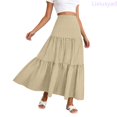 thumbnail image 1 of Lixiuxyad Womens Skirt Casual Summer Skirt Solid Color A Line Midi Skirt For Travel And Daily Wear,Beige, 1 of 5