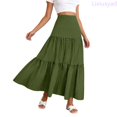 thumbnail image 1 of Lixiuxyad Womens Skirt Casual Summer Skirt Solid Color A Line Midi Skirt For Travel And Daily Wear,Green, 1 of 7