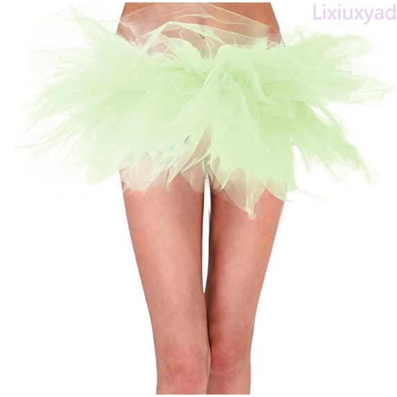 Lixiuxyad Womens Skirt Tulle Skirt 6 Layered Tutu Mini Ball Gown Skirt Women Classic Princess Fluffy Ballet Skirts,Green