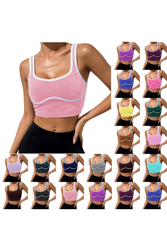 Womens Sport Tank Tops Breathable Wireless Back Design Athletic Tank Top For —Stretchy Jogging Yoga Singlet SupportiveActivewear For Running Fitness Training,Red M