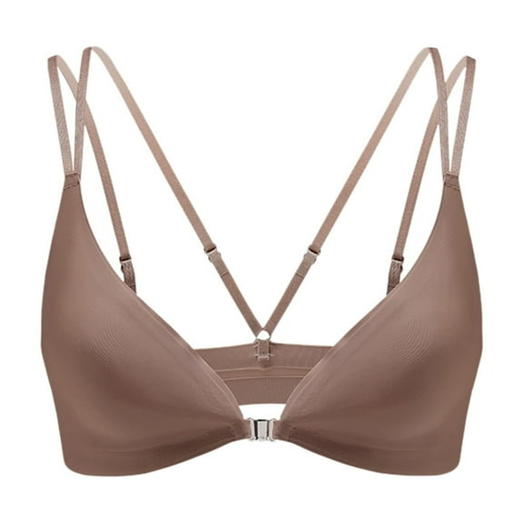 Lixiuxyad Womens Sports Bra Pack Women's Triangle Bralette Comfort Full Coverage Bra Front Close Deep V Seamless Wireless Adjustable Bras