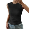thumbnail image 1 of Lixiuxyad Womens Tank Tops Loose Fit Women Fashion Casual Sleeveless Top Casual Knit Shirt Vest Round Neck Splice Tanks Top(Black L), 1 of 6