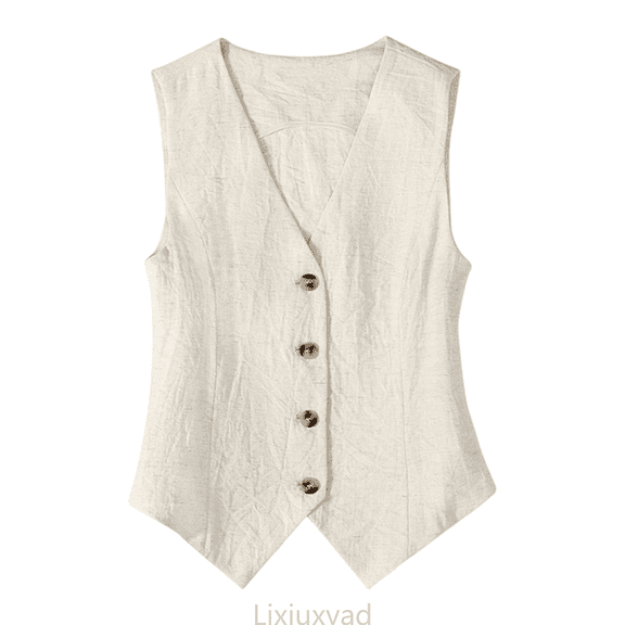 Lixiuxyad Womens Tank Tops Loose Fit Women's Summer Vests And Tanks: Linen Style Sleeveless Top Slim Fit And Elegant Design For Casual And Formal Occasions,White