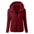 thumbnail image 1 of Lixiuxyad Womens Winter Coats with Hood Plus Size Warm Fluffy Jacket Hoodie Trendy Casual Fuzzy Outwear Red, 1 of 5
