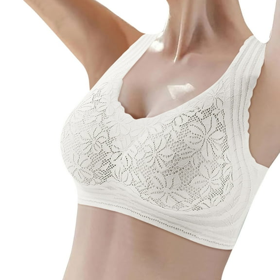 Lixiuxyad Womens Workout Bra Women's Comfortable Large Thin Sagging Side Beauty Back Shining No Steel Ring Wrapping Bra