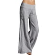 thumbnail image 1 of Lixiuxyad Work Pants for Women Joggers For Women Casual Drawstring Pants Petite Wide Leg Trousers Elastic Waist Long Pant Palazzo Pant Gray, 1 of 6