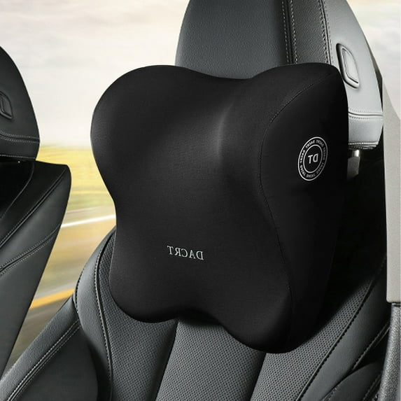 Lixmnse Memory Foam Car Headrest Pillow for Neck and Back Support, Breathable, Stress-Relieving Seat Cushion for Travel and Home Use Black