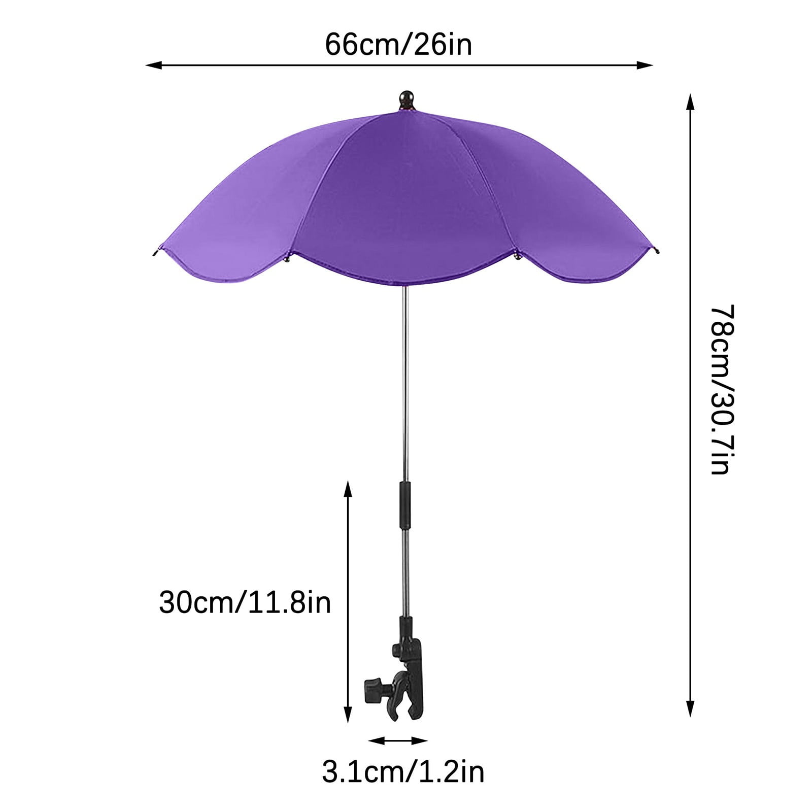 Lixmnse Stroller Umbrella Attachment, Adjustable Toddler Umbrella