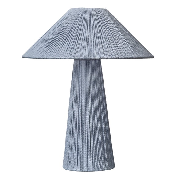 Benjara Liya 18 Inch Table Lamp, Cone Shade and Tapered Base, Textured Blue Finish