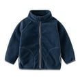 thumbnail image 1 of Liyamei Autumn Winter Toddler Boys Girls Long Sleeve Solid Colour Zipper Casual Jacket Kids Coats Windbreaker Outerwear Girls Down Coat Size 6-8 Years, 1 of 5