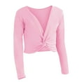 thumbnail image 1 of Liyamei Autumn Winter Toddler Girls Long Sleeve Warm Solid Color Blouse Ballet Wrap Tops Velvet Dance Sweater Girls Crop Tops Size 3-4 Years, 1 of 3