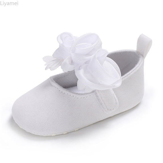 Liyamei Baby Girls First Walking Shoes Soft Sole Floral Ballet Sneakers For Toddler Infants Size 4