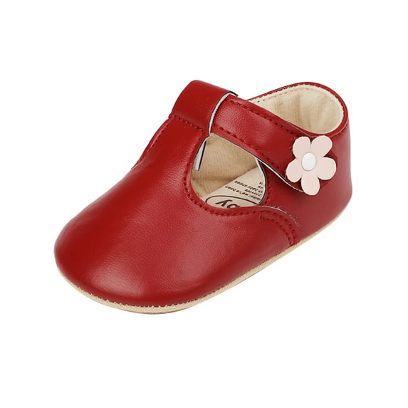 Liyamei Baby Girls Non for Toddler Walkers Soft Sole Leather Shoes Sneaker Wedding Party Princess Dress Shoes Size 12-18 Months