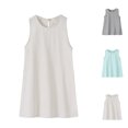 thumbnail image 1 of Liyamei Baby Girls Summer Dress, Toddler Sleeveless Dress, Solid Color A Line Dress Casual Daily Wear Beige 2-3 Years, 1 of 6