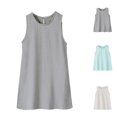 thumbnail image 1 of Liyamei Baby Girls Summer Dress, Toddler Sleeveless Dress, Solid Color A Line Dress Casual Daily Wear Gray 2-3 Years, 1 of 4