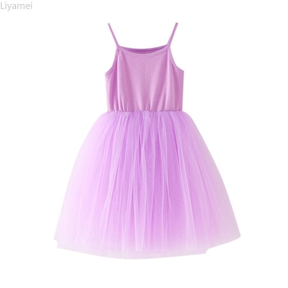 Liyamei Baby Girls Tutu Dress Toddler Cotton Tutu Dress Tulle Dresses Girl Strap Sleeveless Princess Dress Toddler Girl Dresses 5-6 Years