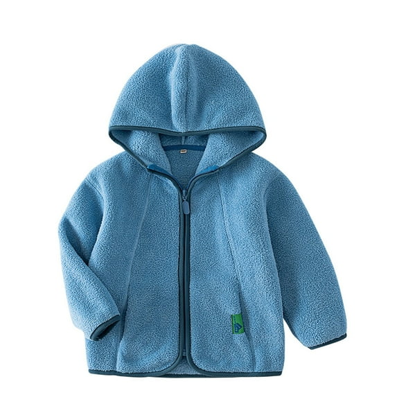 Liyamei Boys And Toddlers' Polar Fleece Full Zip Hooded Jacket Girls Down Coat Size 11-12 Years