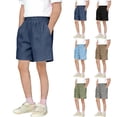 thumbnail image 1 of Liyamei Boys Athletic Shorts with Pockets for Summer Sports Wear Size 5-14,Navy, 1 of 7