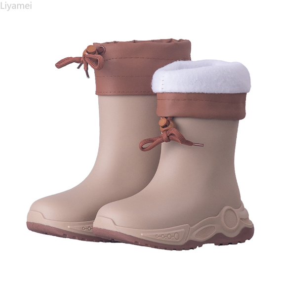 Liyamei Boys Boots Children's Thickened Rain Shoes For Kids And Comfortable For All Seasons Ideal For Rainy Weather And Outdoor Activities Toddler Boy Boots Size 24-25