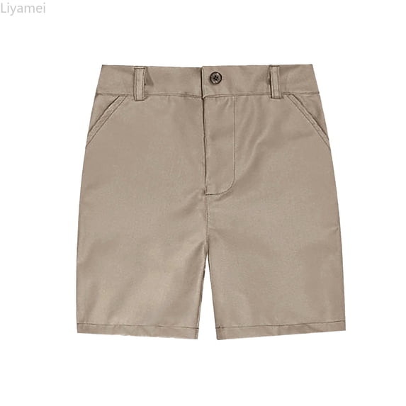 Liyamei Boys Cotton Twill Uniform Stretch Shorts Size 5-6 Years