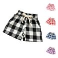 thumbnail image 1 of Liyamei Boys Drawstring Plaid Shorts with Loose Fit for Summer Size 2-10,Blue, 1 of 4