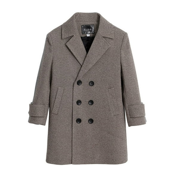 Liyamei Boys Dress Coats Double Coat Winter Coat with Pockets Size 10-12 Years
