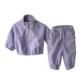 thumbnail image 1 of Liyamei Boys Girls Clothes Hoodies Zipper Sweatshirt+Trouser Casual 2Pcs Girls Casual Sets Size Purple 0-3 Months, 1 of 2