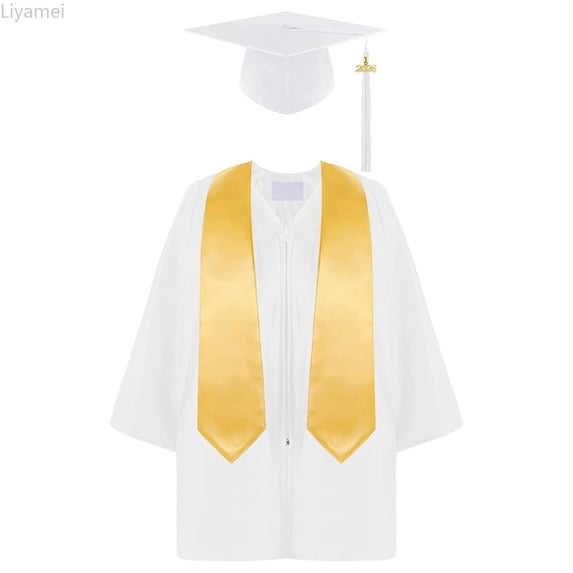 Liyamei Boys Girls Preschool Kindergarten Unisex Graduation Gown Cap Set With Tassel And Graduation Sash For Child Girls Blouse Size 3-4 Years