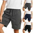 thumbnail image 1 of Liyamei Boys Quick Drying Athletic Shorts with Pockets for Summer Sports Size 7-12,Blue, 1 of 6